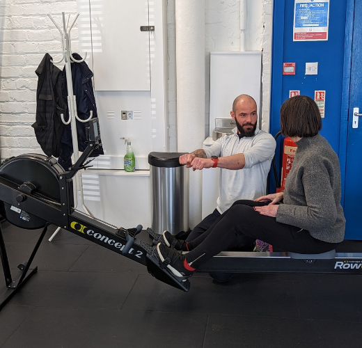 personal trainer Kubo working with stroke survivor