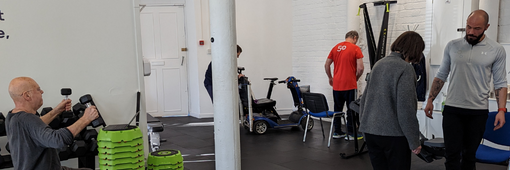 personal trainer Kubo working with stroke survivor