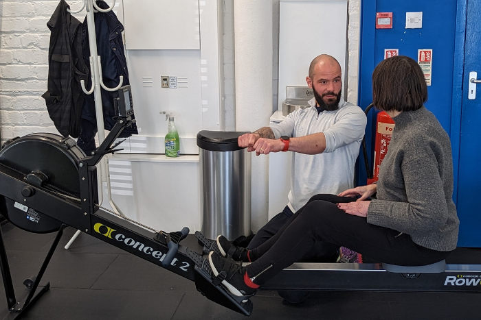 personal training using a rowing machine