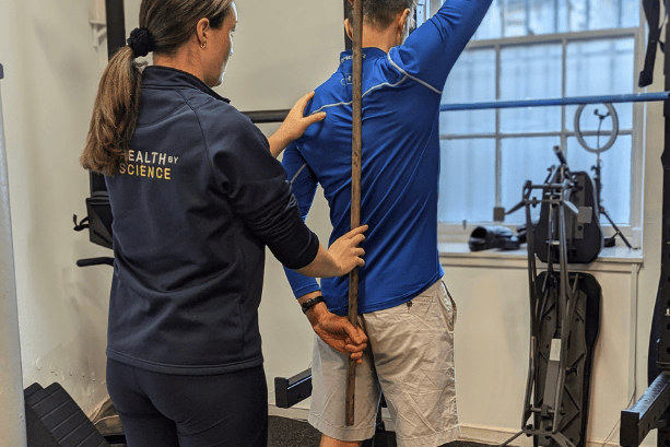 movement health check with female personal trainer