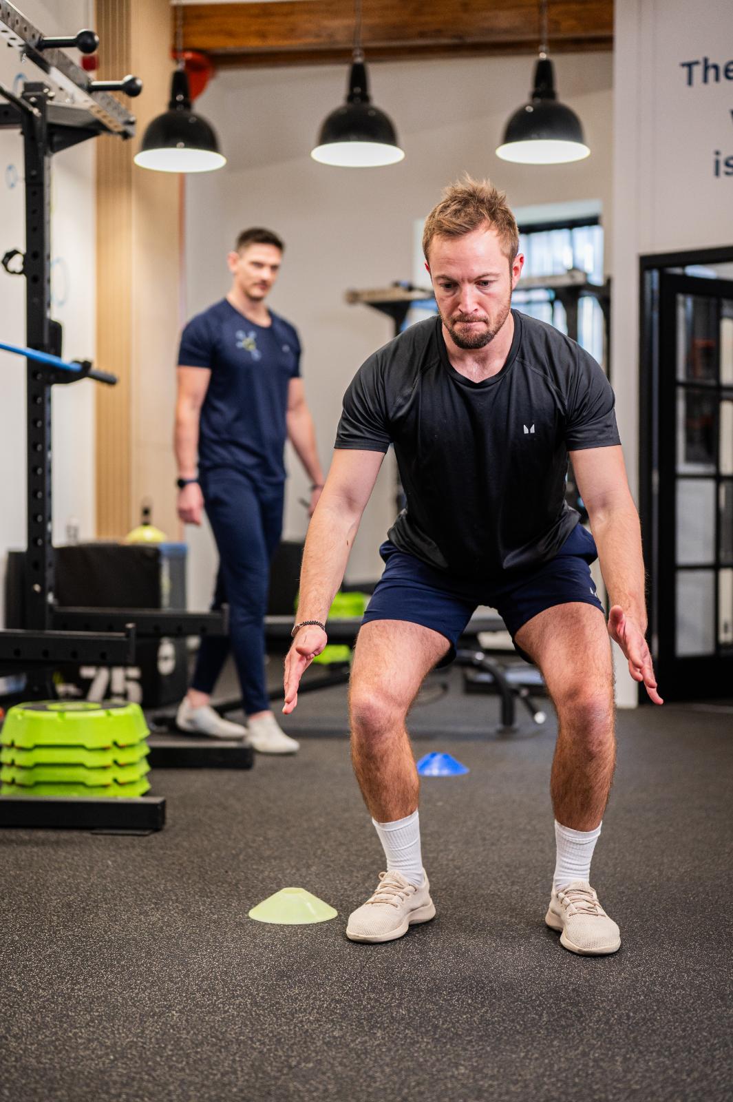 KA2_9312 Biomechanical squat assessment for semi-private personal training Edinburgh to ensure movement efficiency in our Leith gym.