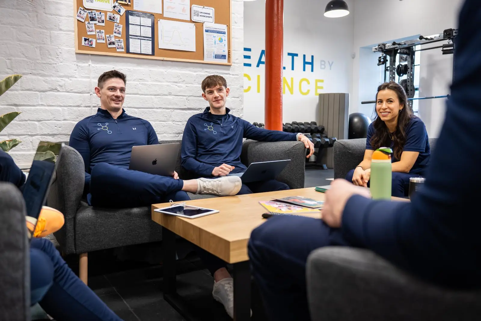 KA3_2209 Multidisciplinary team of Health by Science experts collaborating on complex patient case studies at our Leith clinic.